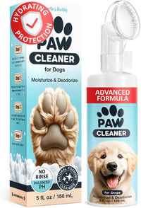 Charlie & Buddy Dog Paw Cleaner for Dogs of Small, Medium, Large Sizes, No-Rinse Foaming Cleanser, Paw Scrubber for Dogs Free of Parabens, Sulfates, Fragrances, Moisturize and Deodorize
