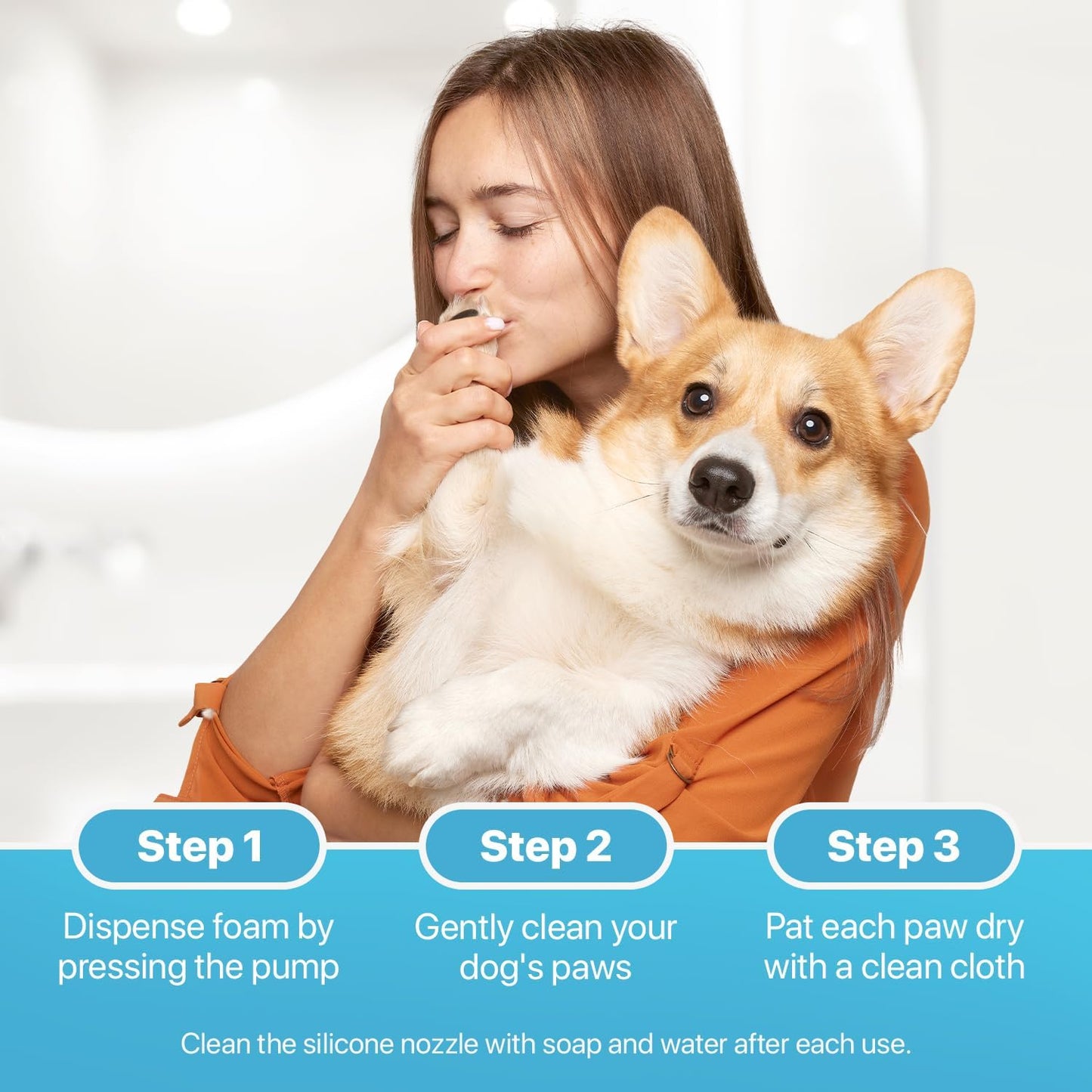 Charlie & Buddy Dog Paw Cleaner for Dogs of Small, Medium, Large Sizes, No-Rinse Foaming Cleanser, Paw Scrubber for Dogs Free of Parabens, Sulfates, Fragrances, Moisturize and Deodorize